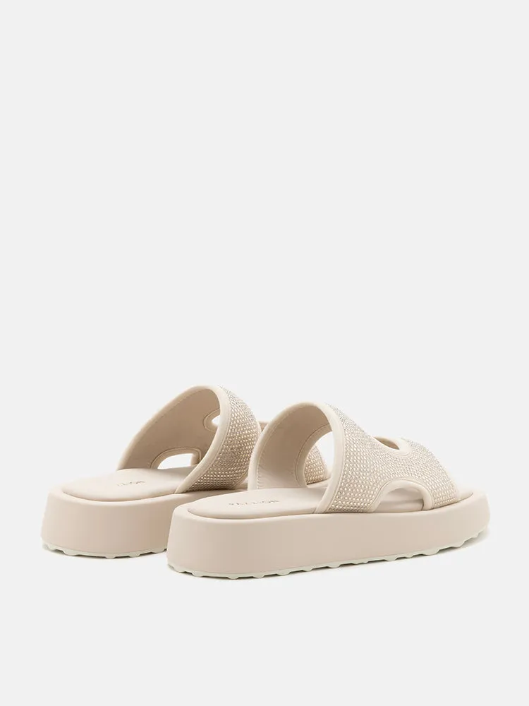 Jeannette Flyknit Crystal Night Slides