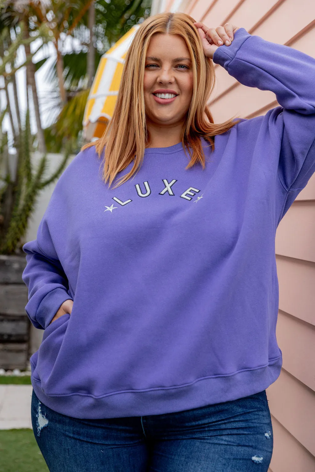 Luxe Crew Jumper in Purple