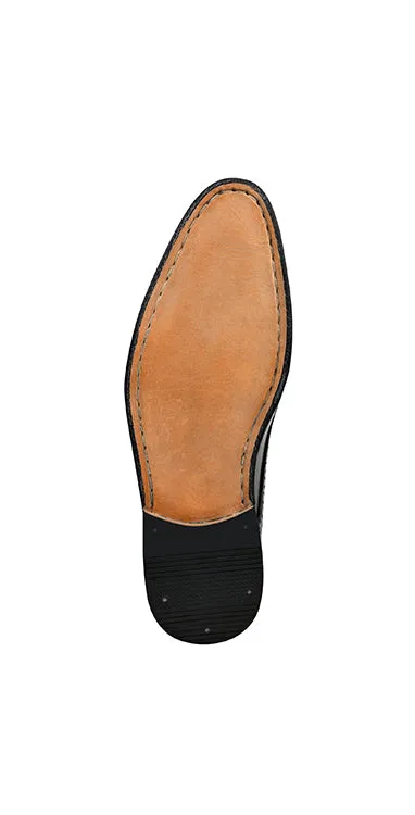 Midnight Black Leather Double Monk Strap Formal
