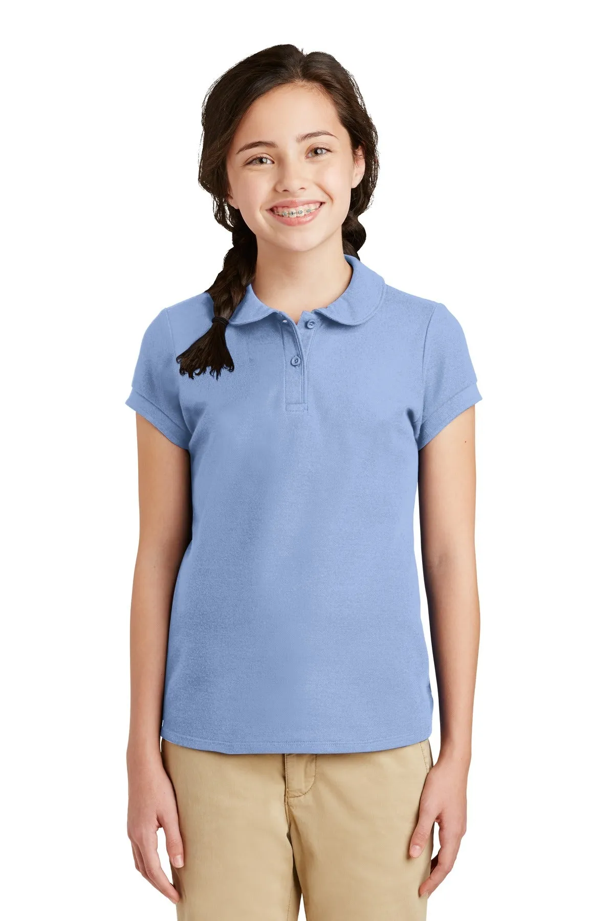 Port Authority¬Æ Girls Silk Touch‚Ñ¢ Peter Pan Collar Polo. YG503
