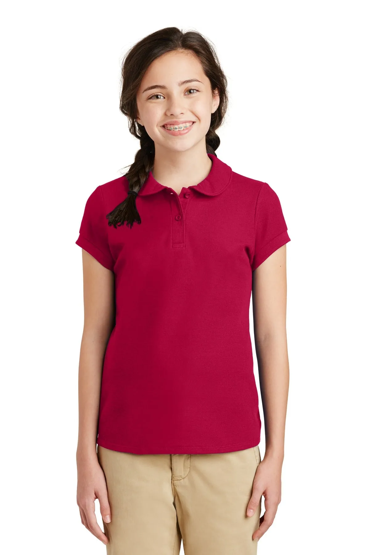 Port Authority¬Æ Girls Silk Touch‚Ñ¢ Peter Pan Collar Polo. YG503