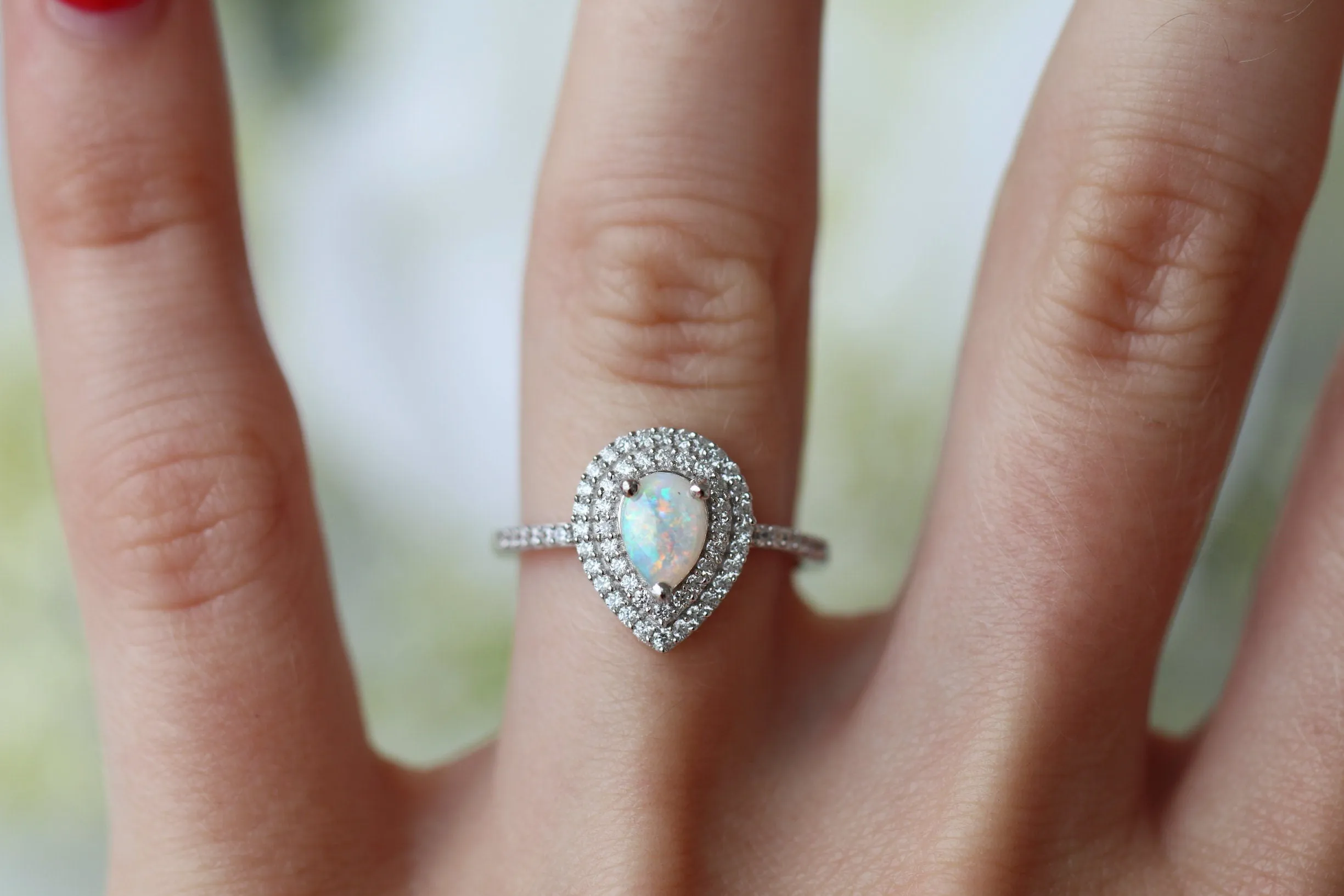 Scarlett Natural Opal Ring- Sterling Silver