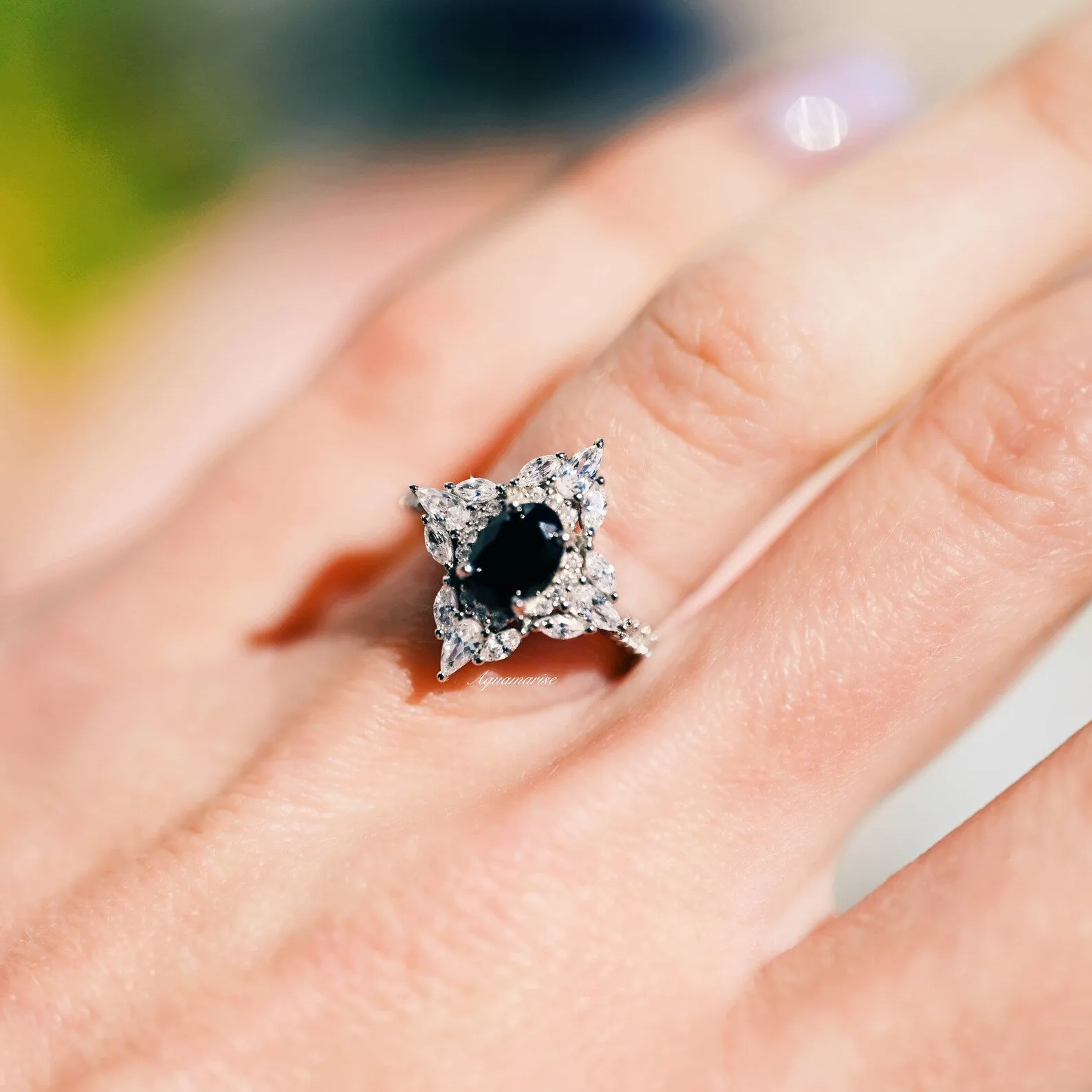 Stella Black Onyx Ring- Sterling Silver