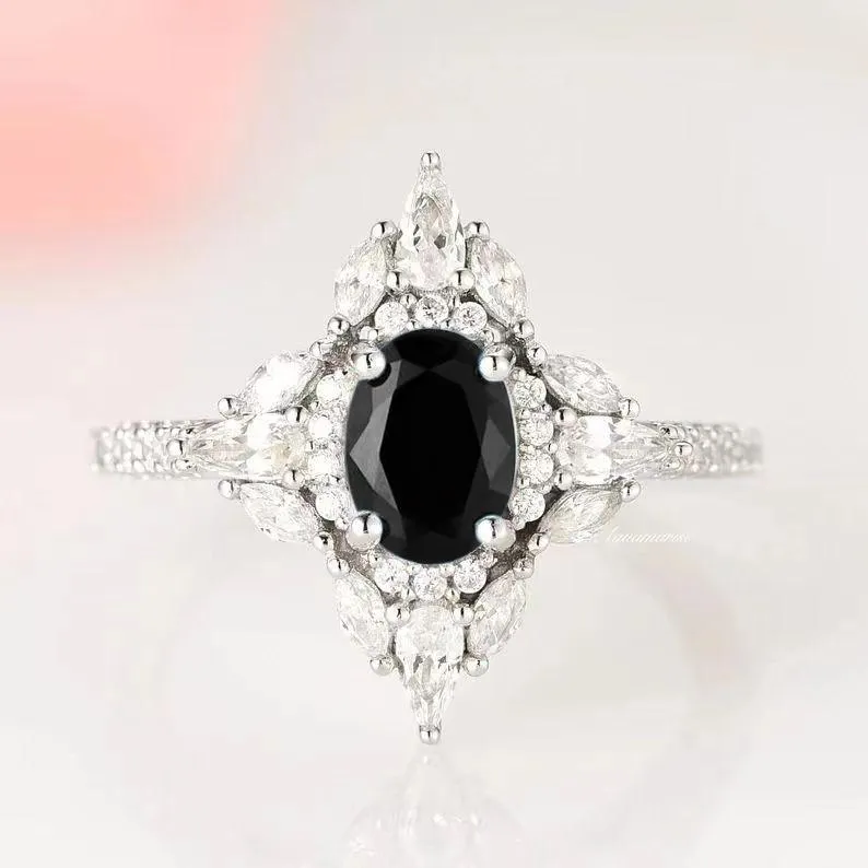 Stella Black Onyx Ring- Sterling Silver