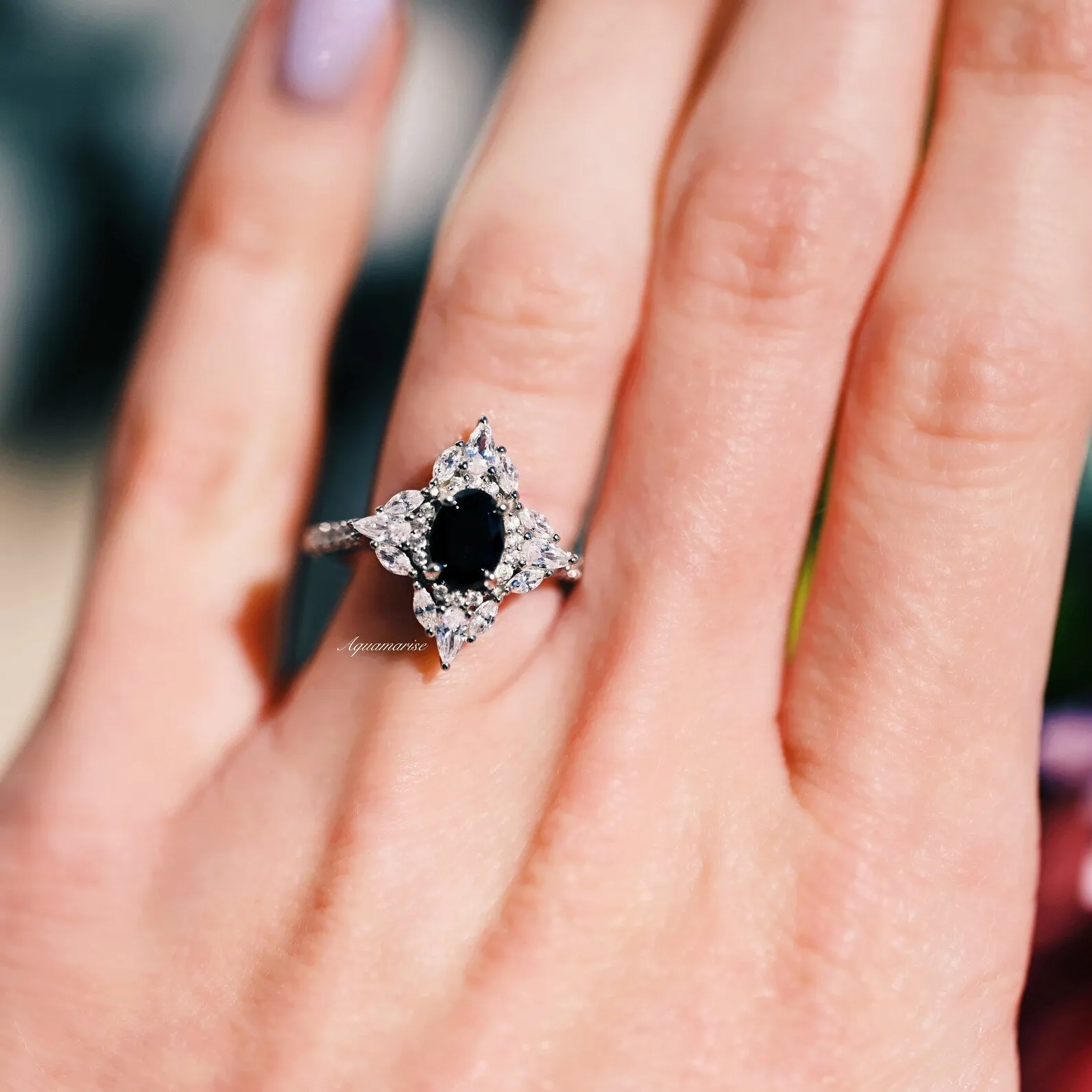 Stella Black Onyx Ring- Sterling Silver