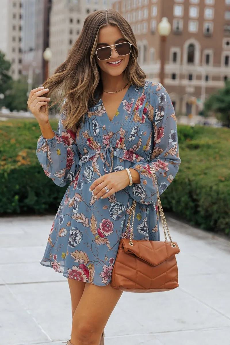 Steve Madden Blue Rami Floral Dress