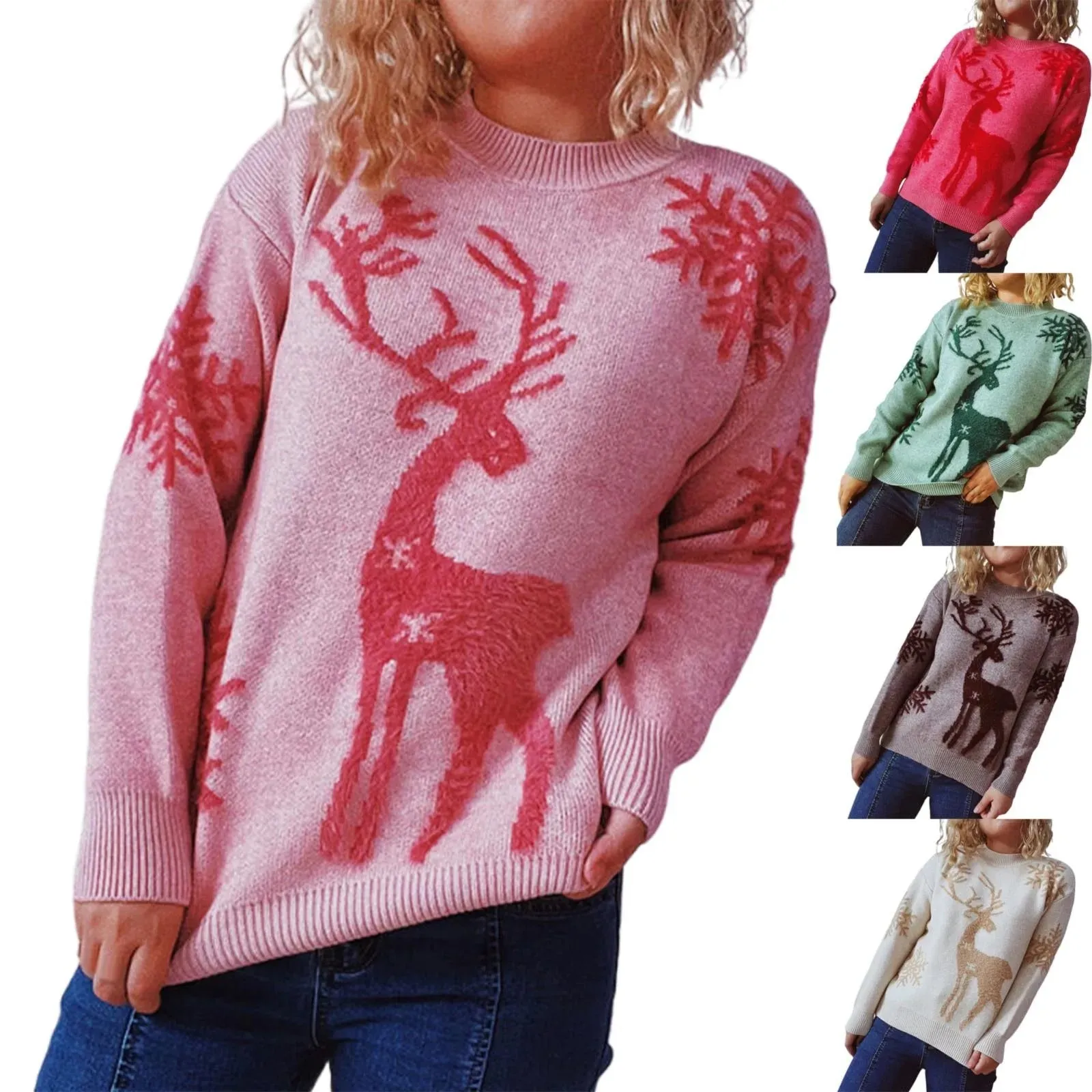 Women's Long Sleeved Crew Collar Striped Crop Sweater Sweaters Shirt Classic Sweaters for Women Women Pullover Sweaters Trendy